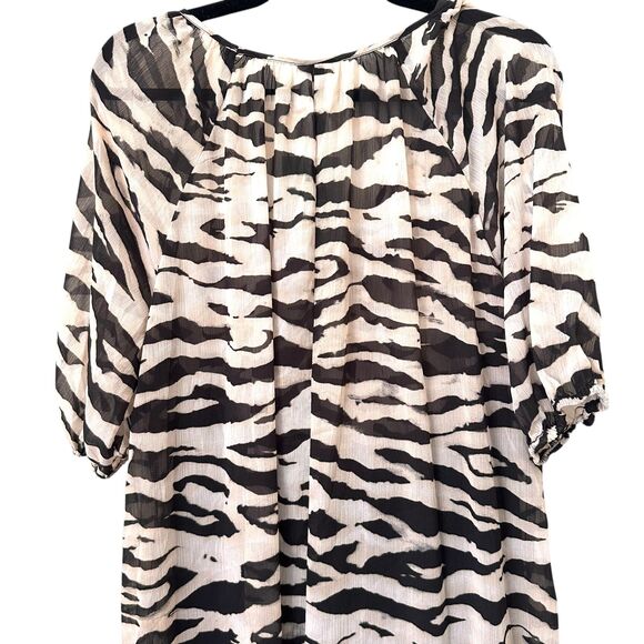 H&M Zebra Print Chiffon Midi Dress NWT XS - Picture 4 of 8